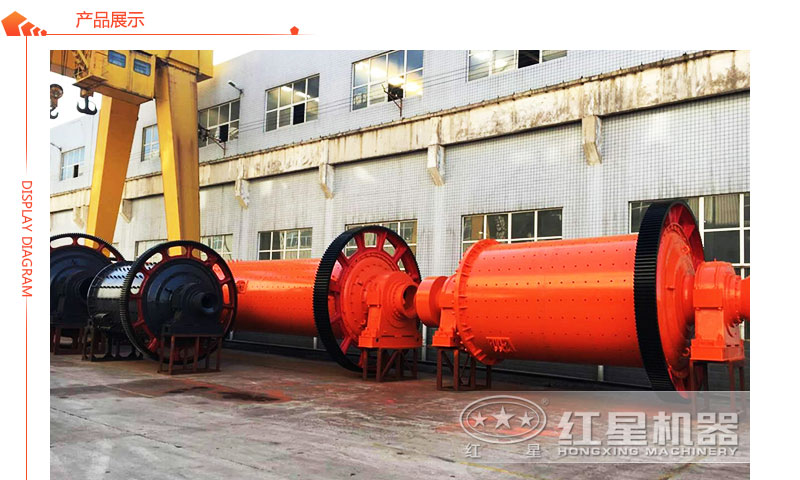 大小不同的球磨機(jī)展示
